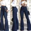High-Waisted Lace-Up Flare Jeans for Women