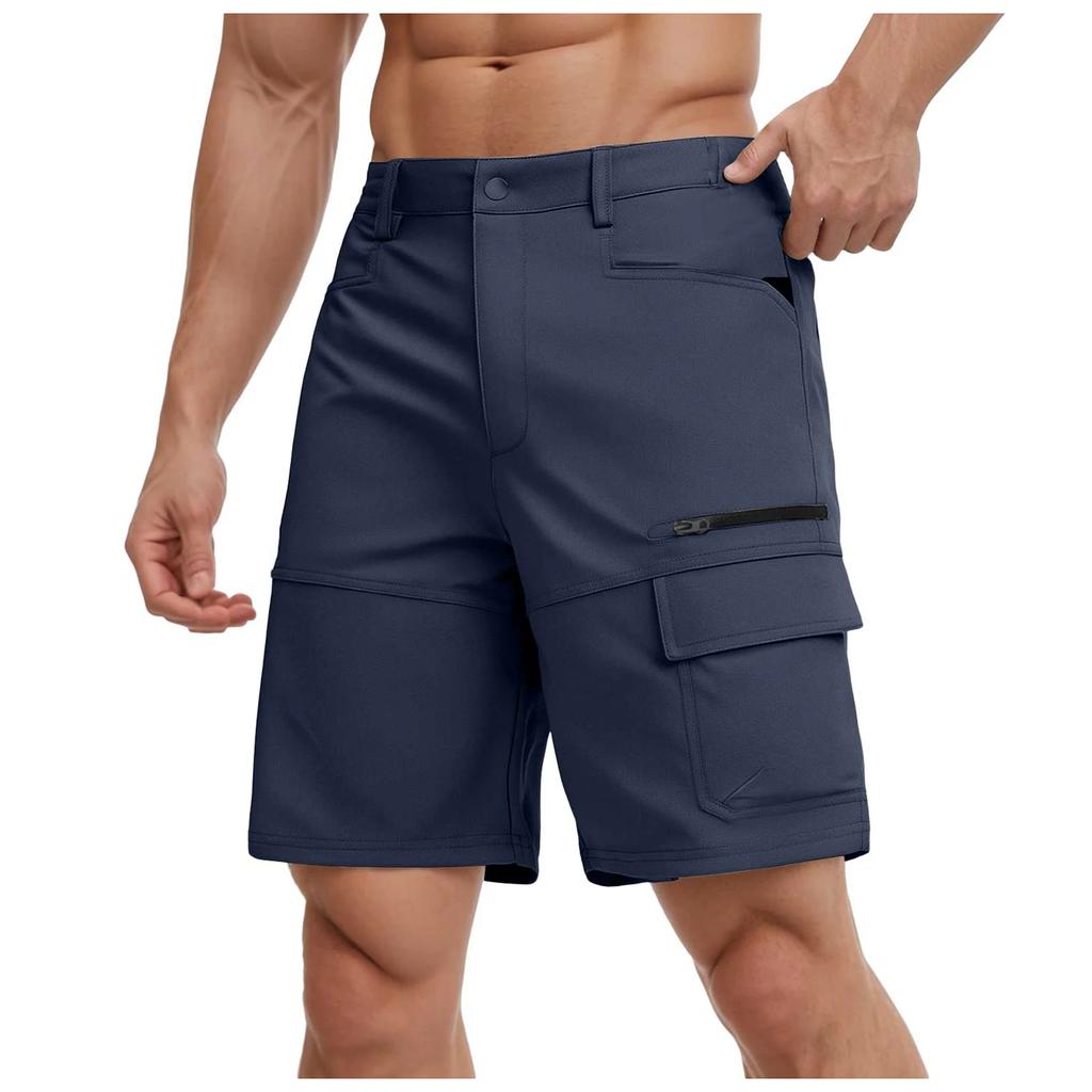 Hiking Cargo Shorts Mens Lightweight Quick-Dry Water-Resistant Short Pants with Multiple-Pockets Summer Shorts for Men