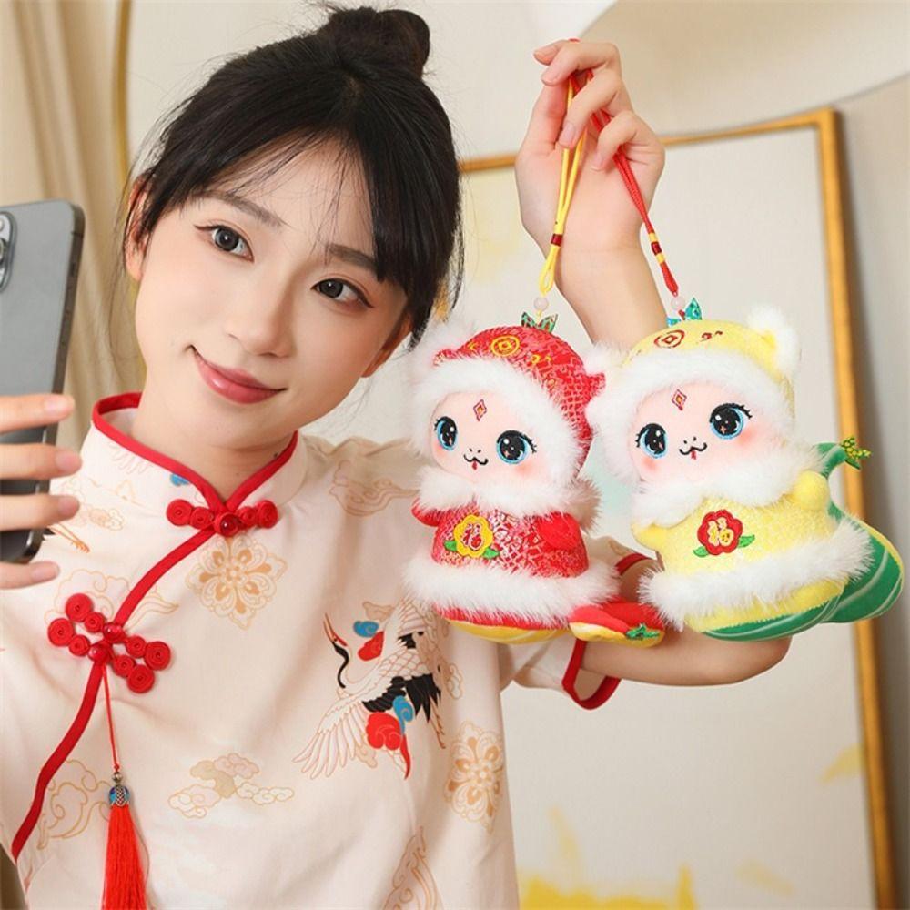 Red/Yellow New Year Snake Doll Chinese Style Cartoon Animal Pendant Key Accessories