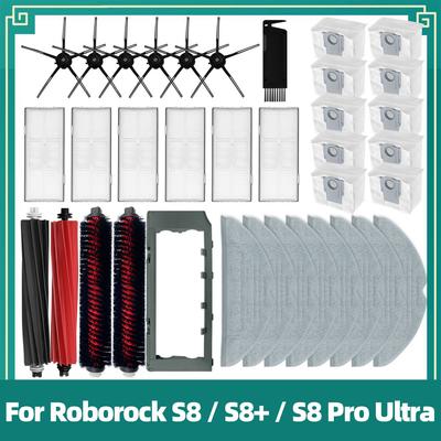 Fit For Roborock S8 S8 Pro Ultra S8+ Robot Vacuum Cleaner Accessories Main Side Brush Hepa Filter Mop Cloth Dust Bag Parts