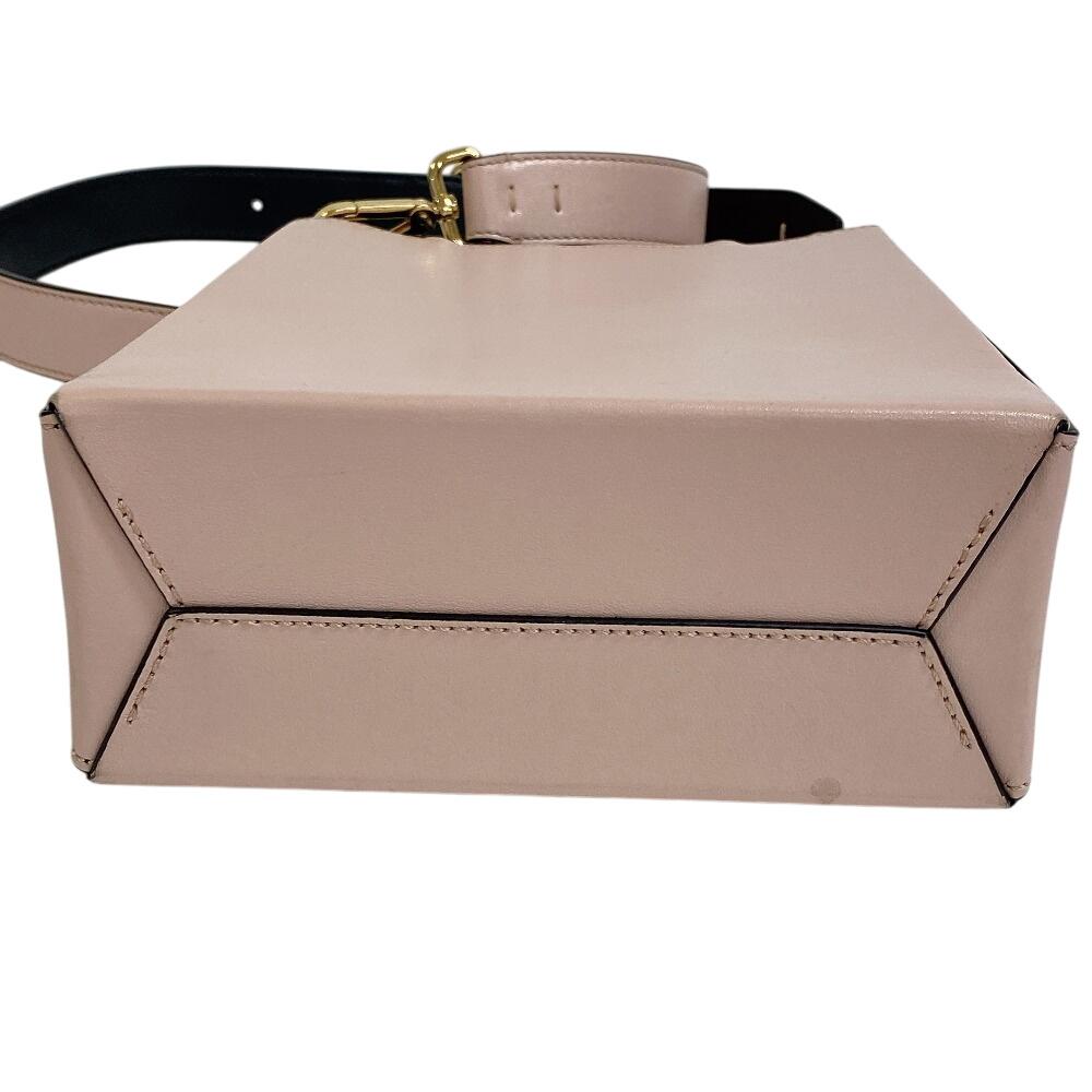 FENDI 8BH382 2WAY handbag leather shopping bag small Shoulder Bag pink leather Women Used