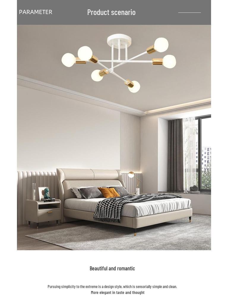 Nordic Magic Ball Multi-Branch Iron Chandelier for Bedroom Ceiling