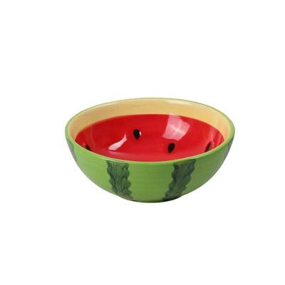 Cute Hand-Painted Watermelon Ceramic Rice Bowl for Kids