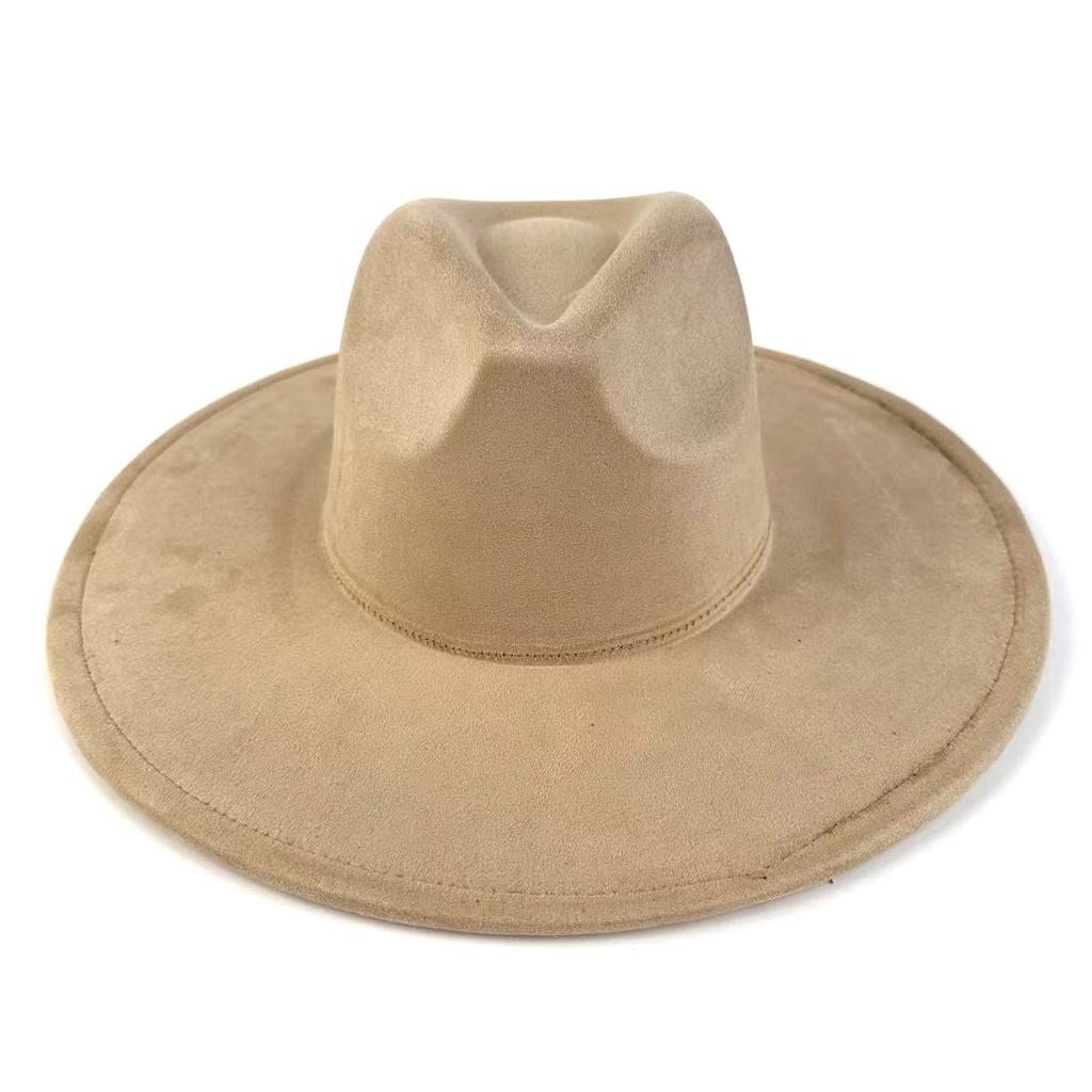 European And American Style New Big-Brimmed Suede Top Hat Fashionable Simple Top Hat Peach Heart Top Big-Brimmed Jazz Hat