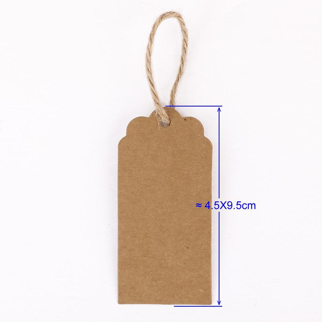 100-Pack Blank Kraft Paper Hang Tags for Wedding Gifts & Baking Decorations