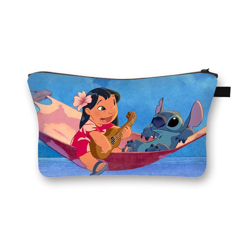 Stitch'S New Cosmetic Bag, Children'S Fashion Portable Double-Sided Toilet Bag, Girls' Outdoor Travel Clutch Storage Bag