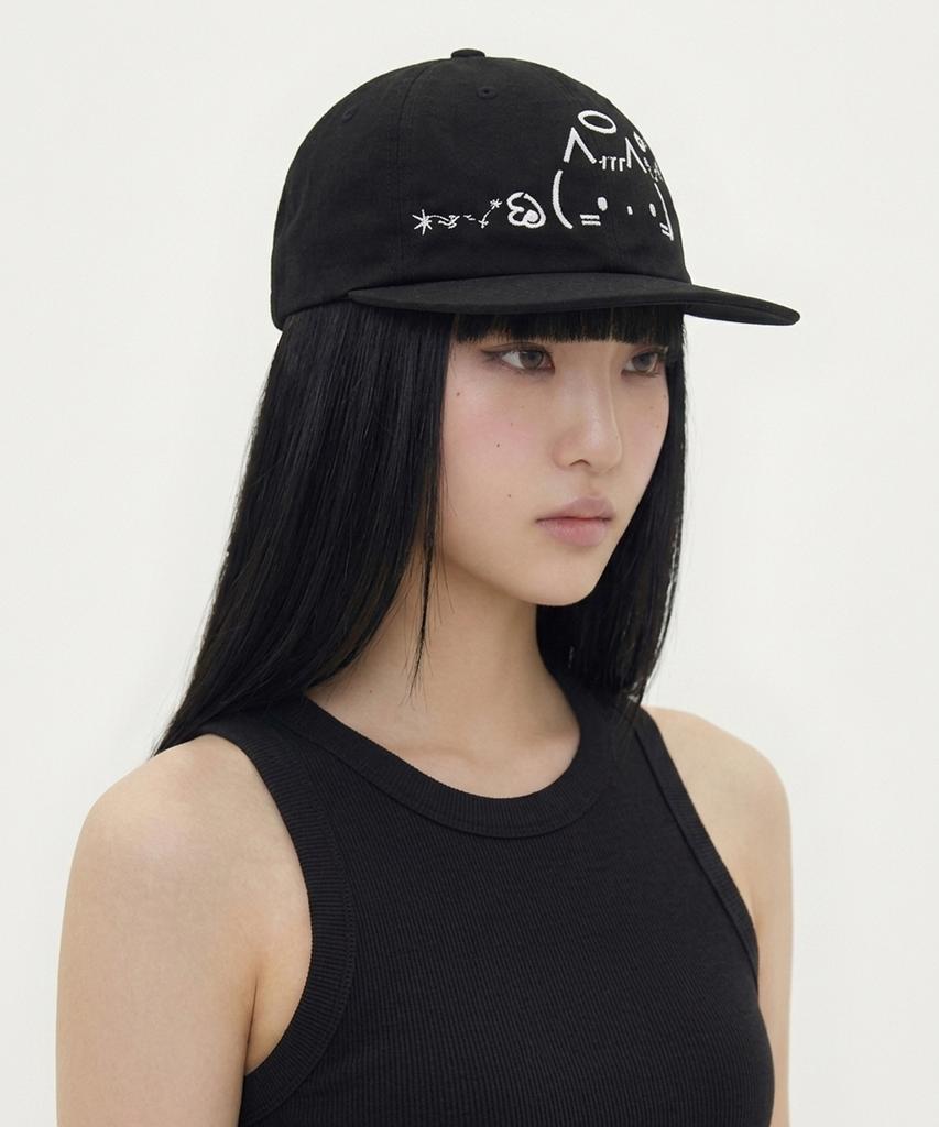 OTHER-worldly Emoji Cap [Black Angel Kitty]