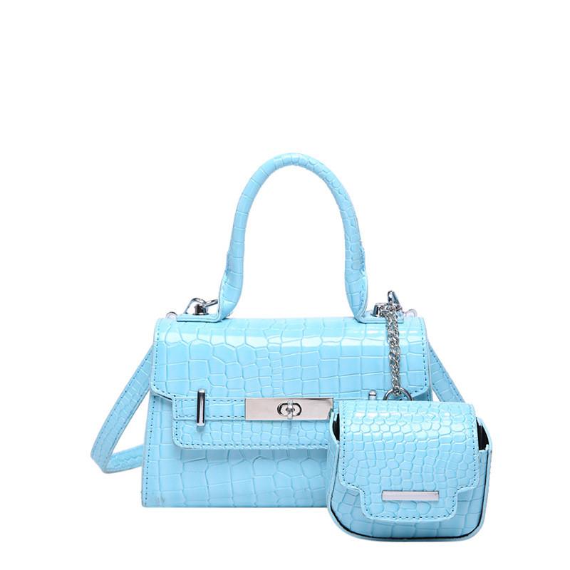 Pu Leather Stone Texture Crossbody Bag With Small Bag For Daily Fashion Womens Accessories