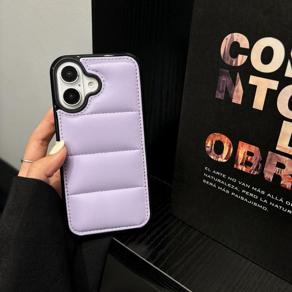 Autumn and Winter Down Jacket Mobile Phone Case Is Suitable for iPhone16 Cotton-filled Protective Case, Fashionable Apple 17PRO Mobile Phone Case 15.