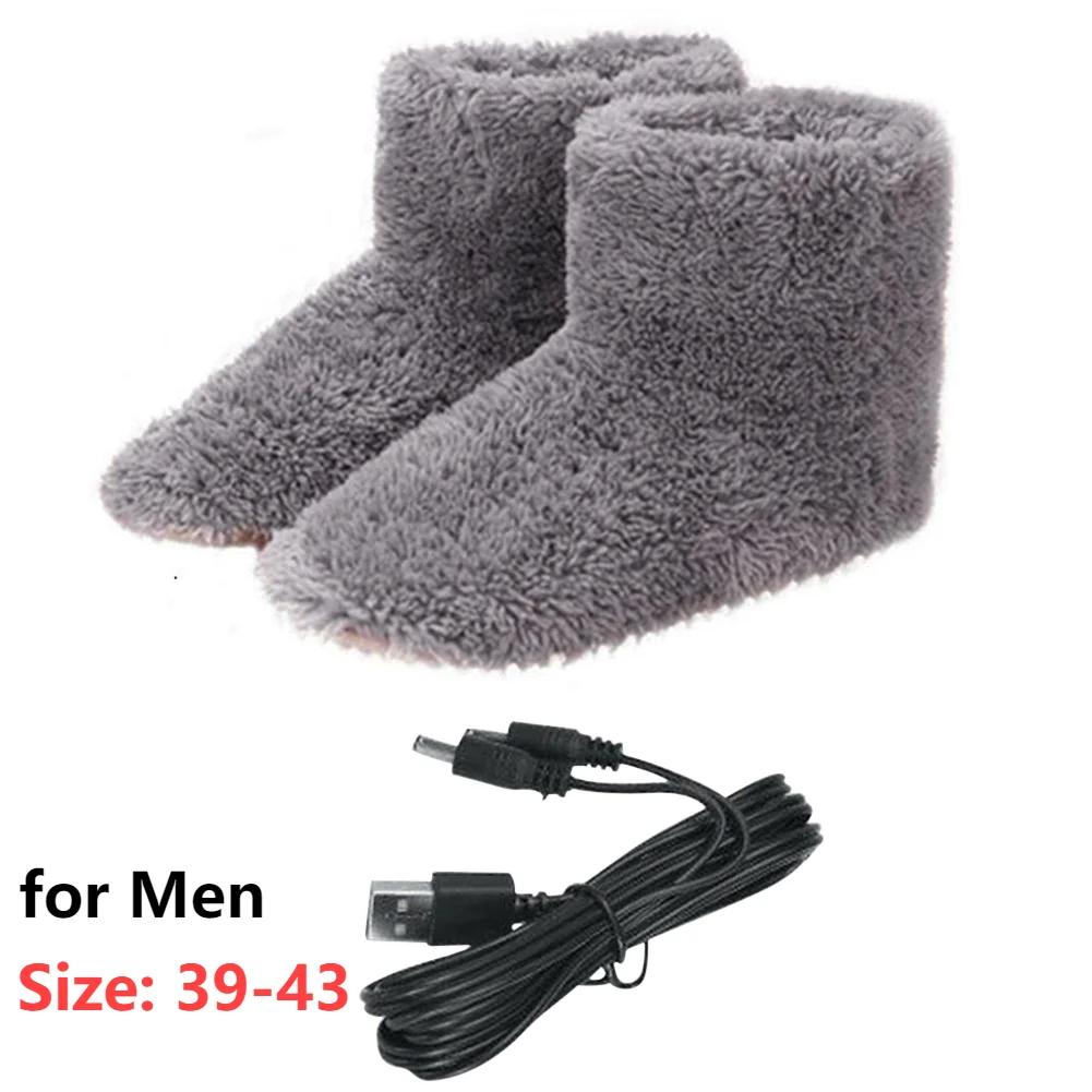 USB Elektrische Verwarming Voetverwarmer Verwarmd Comfort Fleece Suede Kussen Paar Warme Voetbedekking Voetverwarmingskussens Voor Thuis Slapen