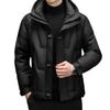 Fashion trend hooded down jacket men's stand-up collar thickened young and middle-aged casual white duck down men's jacket cotton jacket