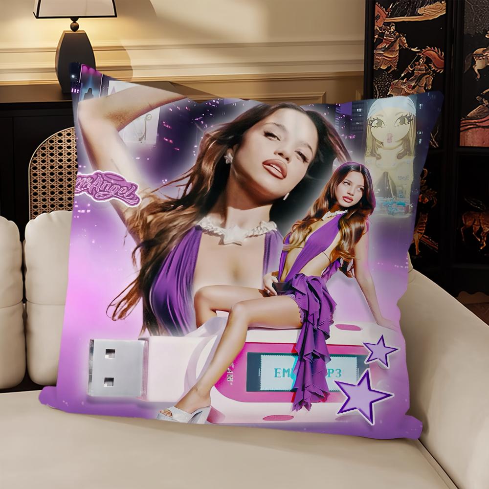 Hot Singer E-Emilia Mernes Music Sofa Living Room Bedroom Headboard Backrest Cushion Square Cushion Nap Time Pillow Case