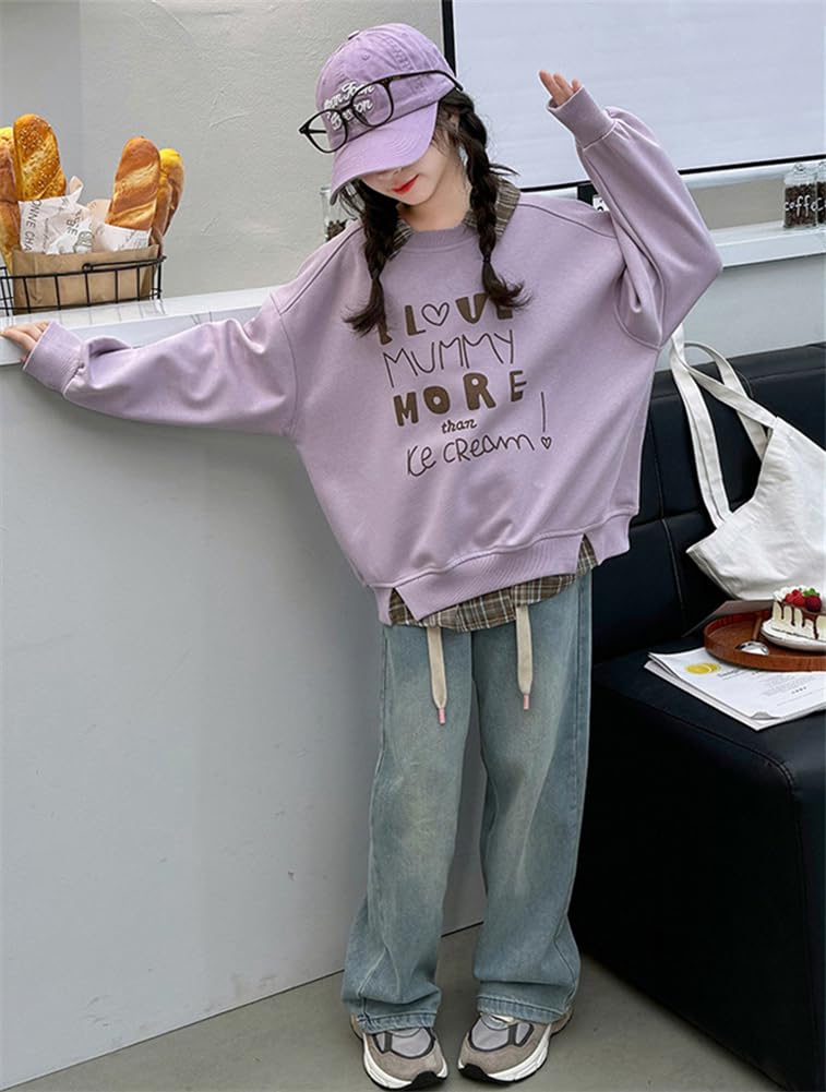 Haine pentru copii fete, pantaloni din denim cu mânecă lungă, haine coreene, haine juniori de toamnă, haine elegante și drăguțe pentru cameră, haine de casă, haine de primăvară și toamnă, ziua de naștere