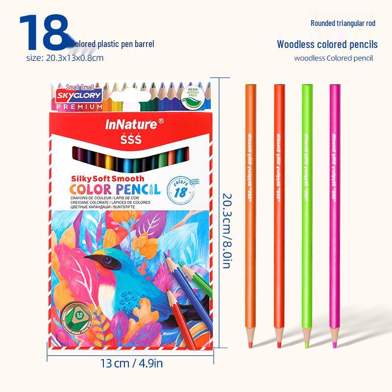 Eco-Friendly Hexagonal Oil-Based Colored Pencils - 48 Color Set for Students