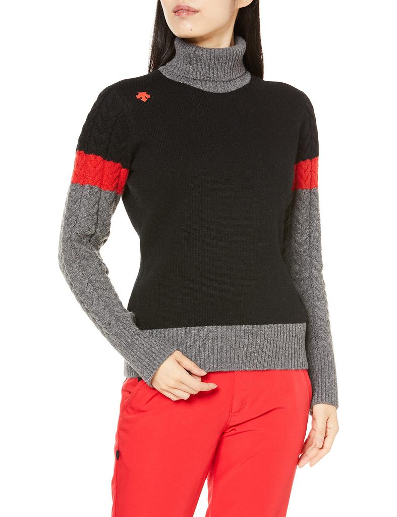 Golf Sweater Turtleneck Premium Wool DGWSJL08 BK00 Equivalent to Japanese Size S [DESCENTE GOLF] [21 Autumn/Winter Model] Women's (Black)