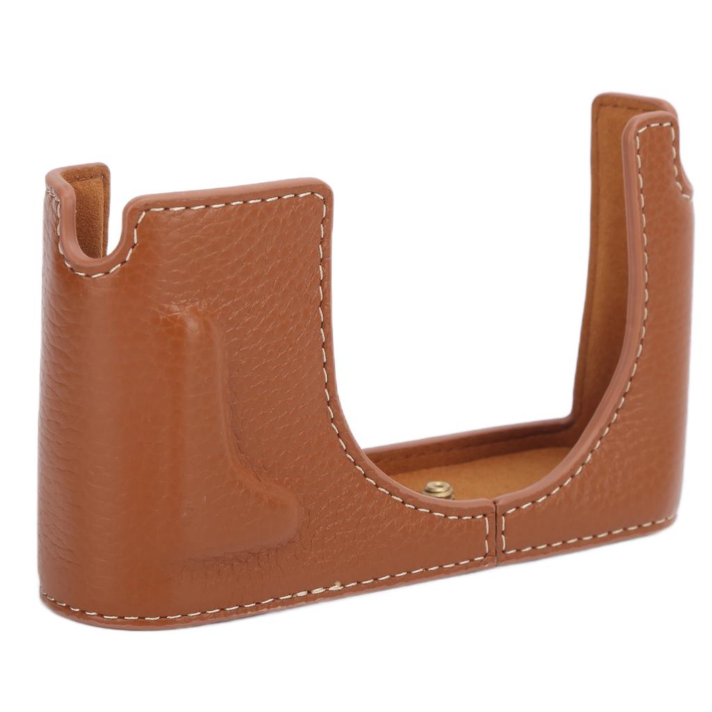 Leather Camera Half Case for Leica Q Half Body Protection Cover Base Case with Battery AccessBrown