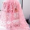 1Yard*130cm 3D Embroidered Butterfly Mesh Fabric Rainbow Gradient Handmade Tulle Dress Sewing Fabric for Stage Costume