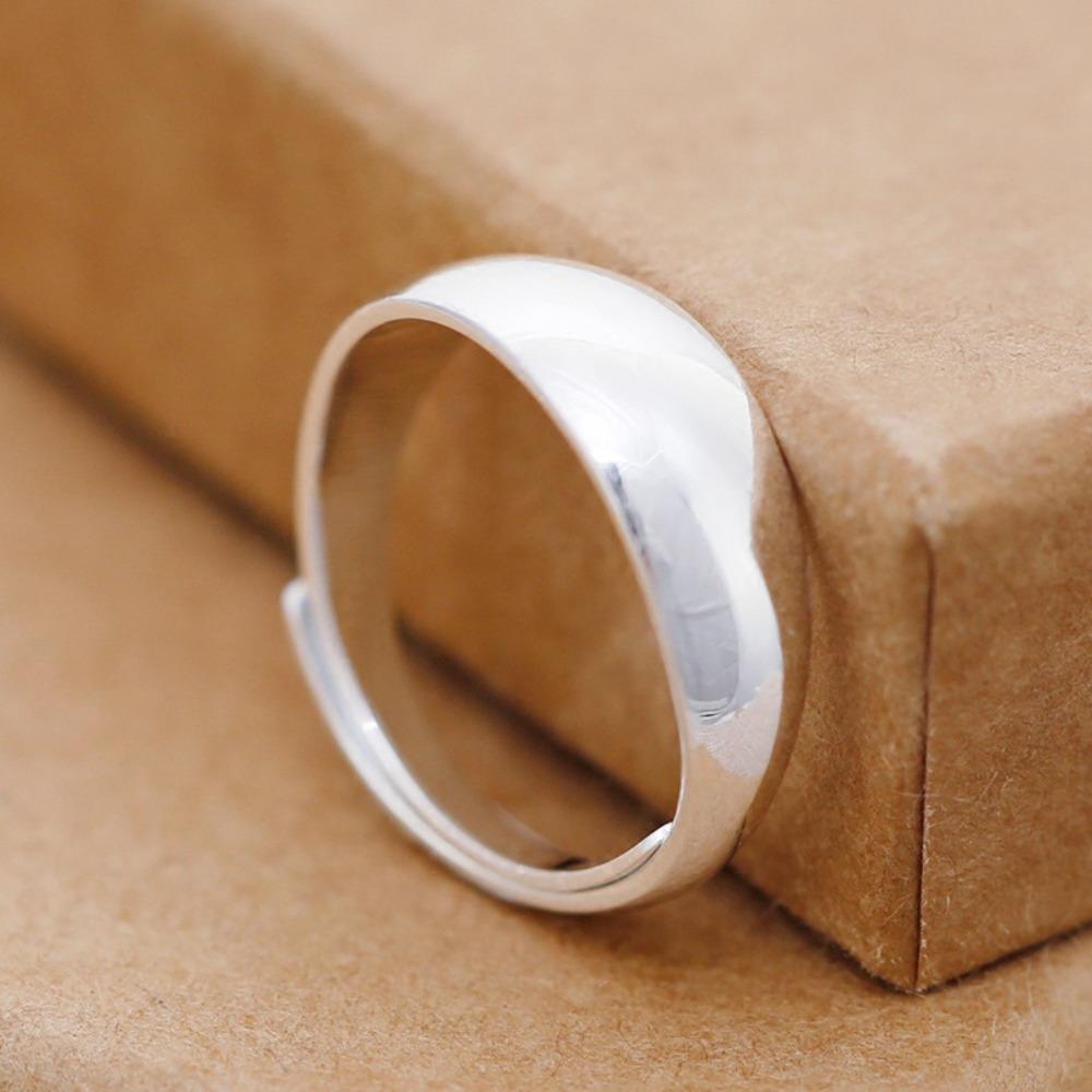 Open Ring Couple Set Smooth Minimalist Adjustable Unisex Wedding Band Simple Modern Jewelry Gift