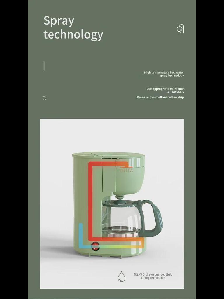 Compact American Drip Coffee and Tea Maker for Home or Office