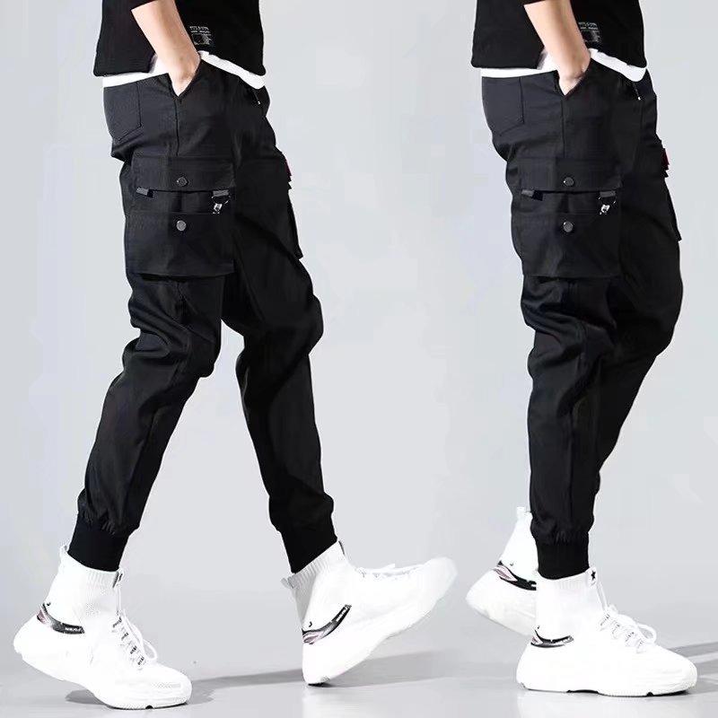 2025 Men's Korean Style Cuffed Techwear Casual Pants for Spring and Summer