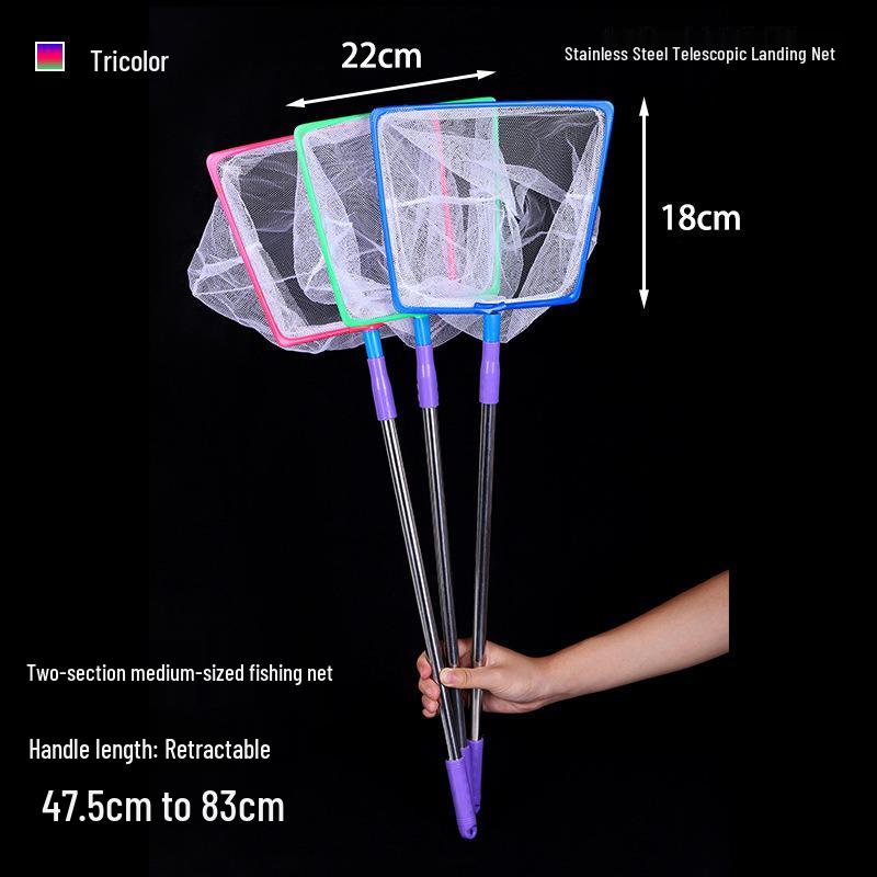 Stainless Steel Retractable Fish Tank Net for Small Ornamental Fish - Square & Round 3D Design