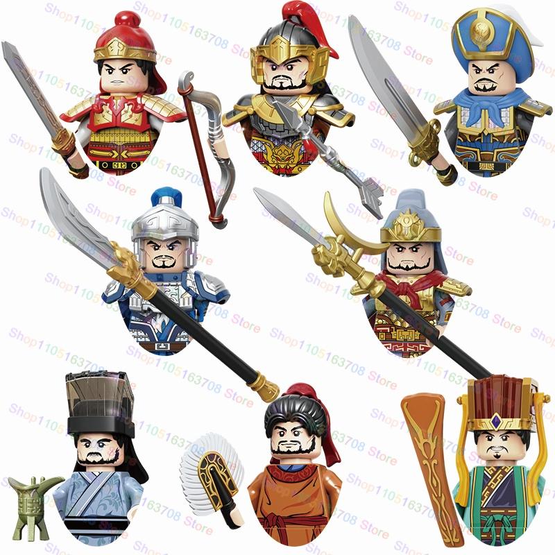 Anime Cartoon Three Kingdoms Cao Cao Sun Quan Liu Bei Characters Building Blocks Accessories Toys Children's Christmas Gift