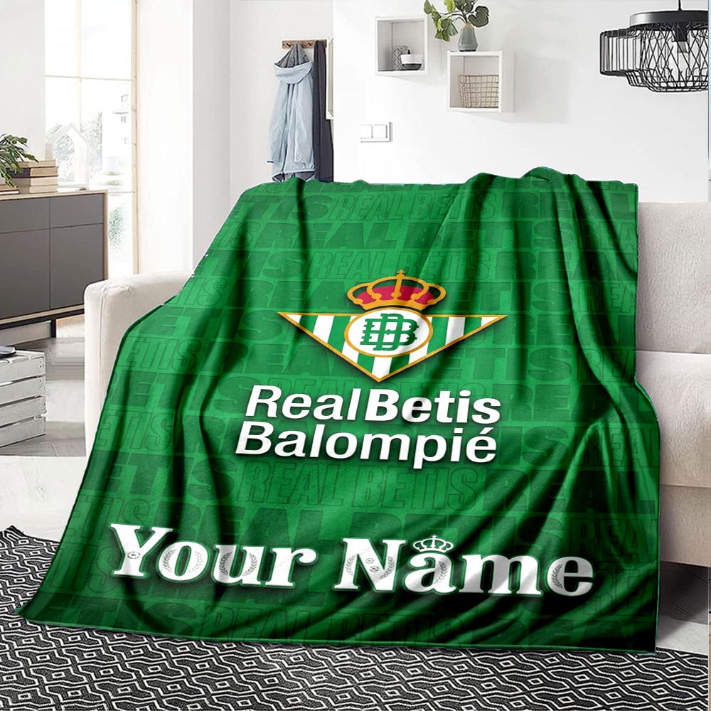 Name Custom Real Betis Stone Print Flannel Blanket High Quality Warm Comfortable Cover for All Seasons Perfect for Gifts Home Decor