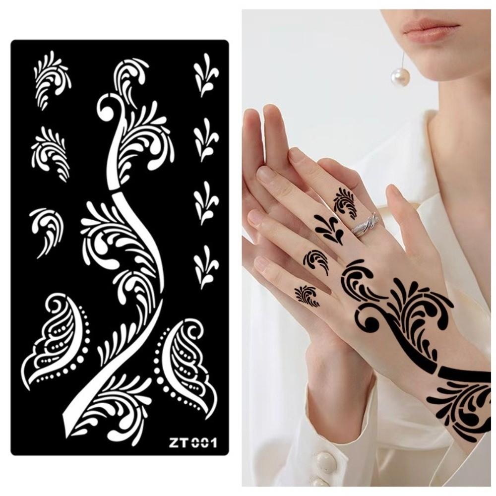 Floral India Temporary Tattoo Ethnic Style Black Tattoo Decals Flower Tattoo Stickers Gifts