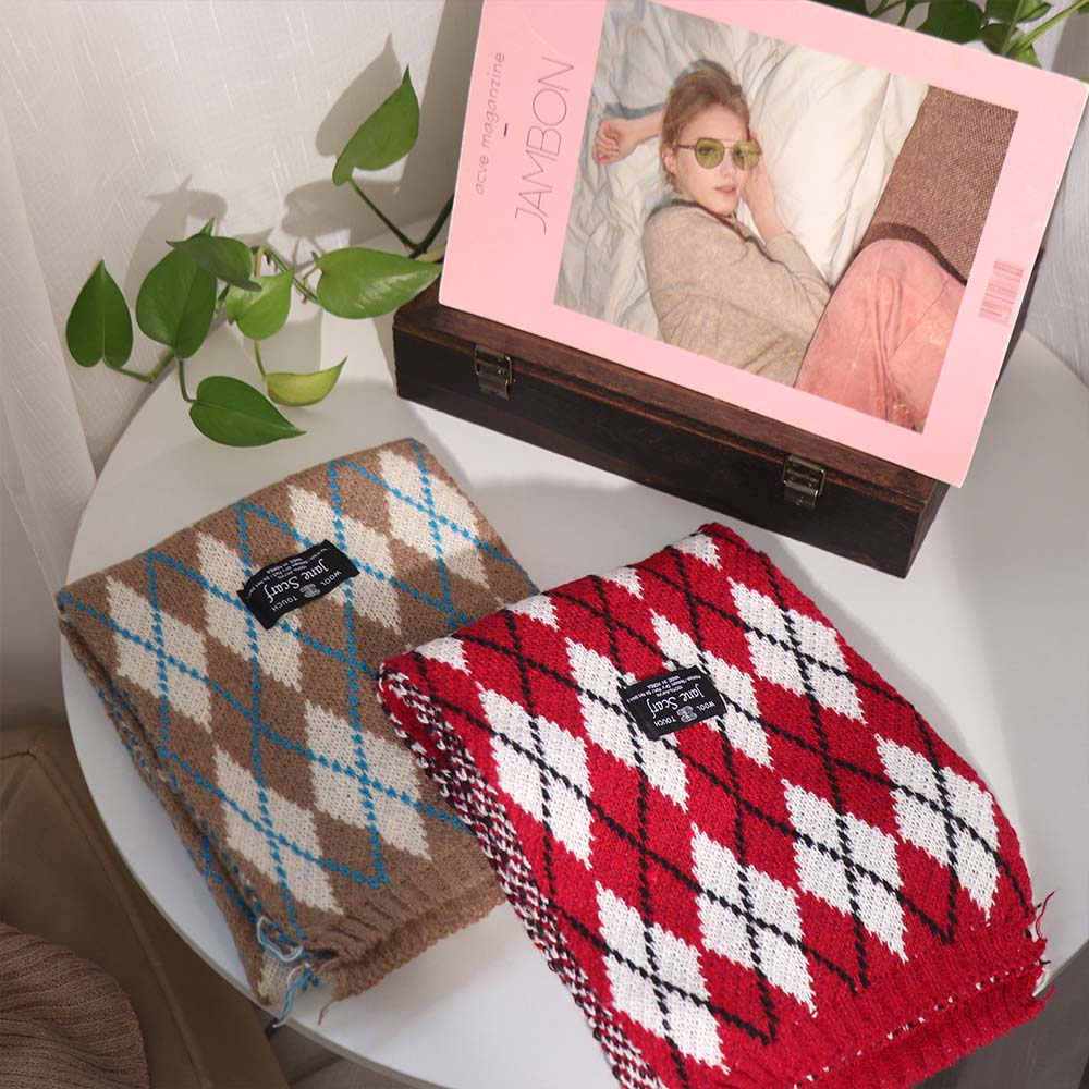 Plaid  Check Scarf Korean Style Winter Cashmere Shawl Fashion Y2K Checkered Scarf  Unisex