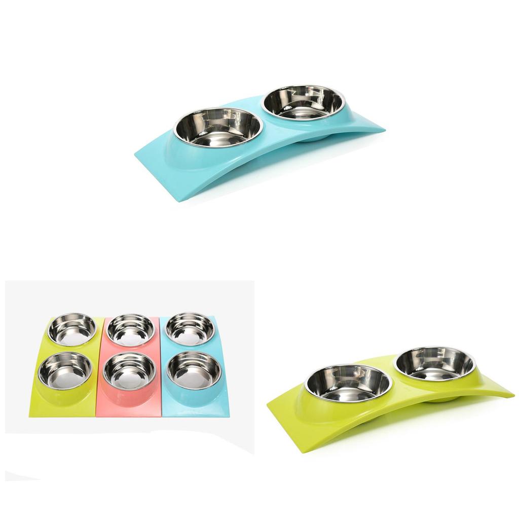 Premium Quality Double Food Water Pet Feeding Bowl For Puppies And Kittens With Non-slip Design