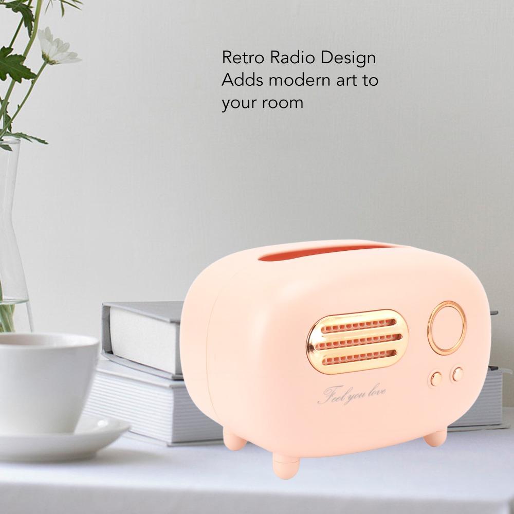 Pink Color Retro Radio Tissue Box Retro Design Radio Shape Vintage Radio Tissue Box Decorative Multifunction Tissue Box Cover