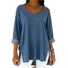 Fashionable Ladies Street Casual Denim V-Neck Top