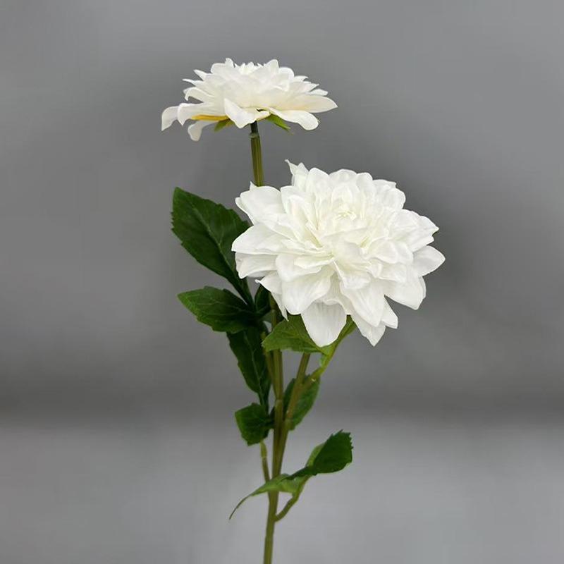 

Два искусственных цветка георгина, цветы для украшения свадебной сцены на открытом воздухе, материалы для украшения дома, гостиной белый