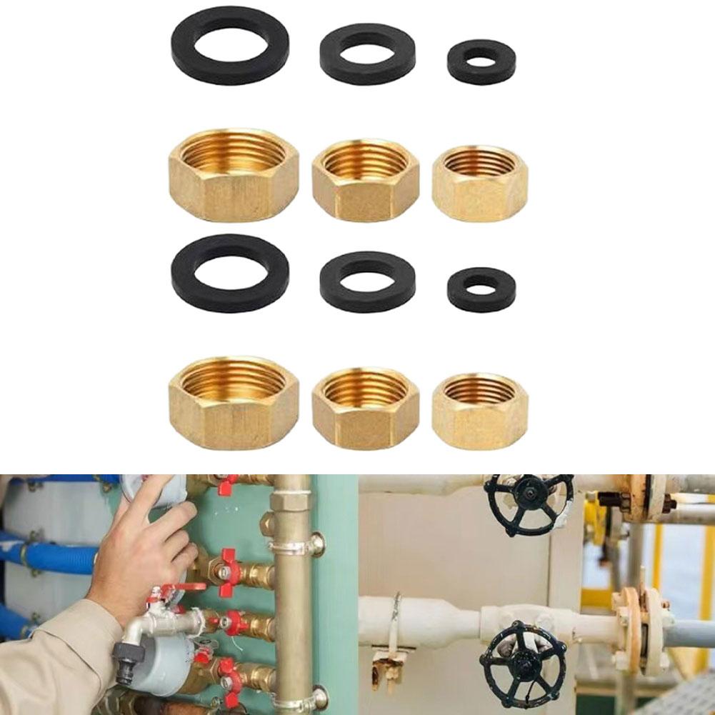 6 Pieces Brass Pipe Cap Hexagonal Threaded Fittings for Garden Hose and Plumbing Pipes 1 2 3 8 3 4 Inch Compatible
