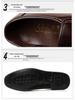 2025 Men's Casual British Leather Slip-On Round Toe Shoes - Korean Style for Spring/Autumn