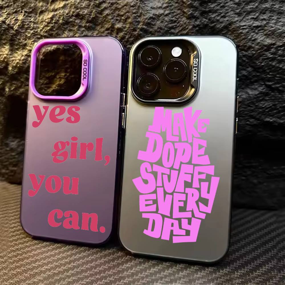 Simple English letter Phone Case For iPhone 17,16,15,14,13,12,11,Pro Max,Plus Candy Silver Cover