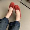 French retro soft-soled single shoes silver women's shoes autumn absolute child ladyshoes evening bow red flats