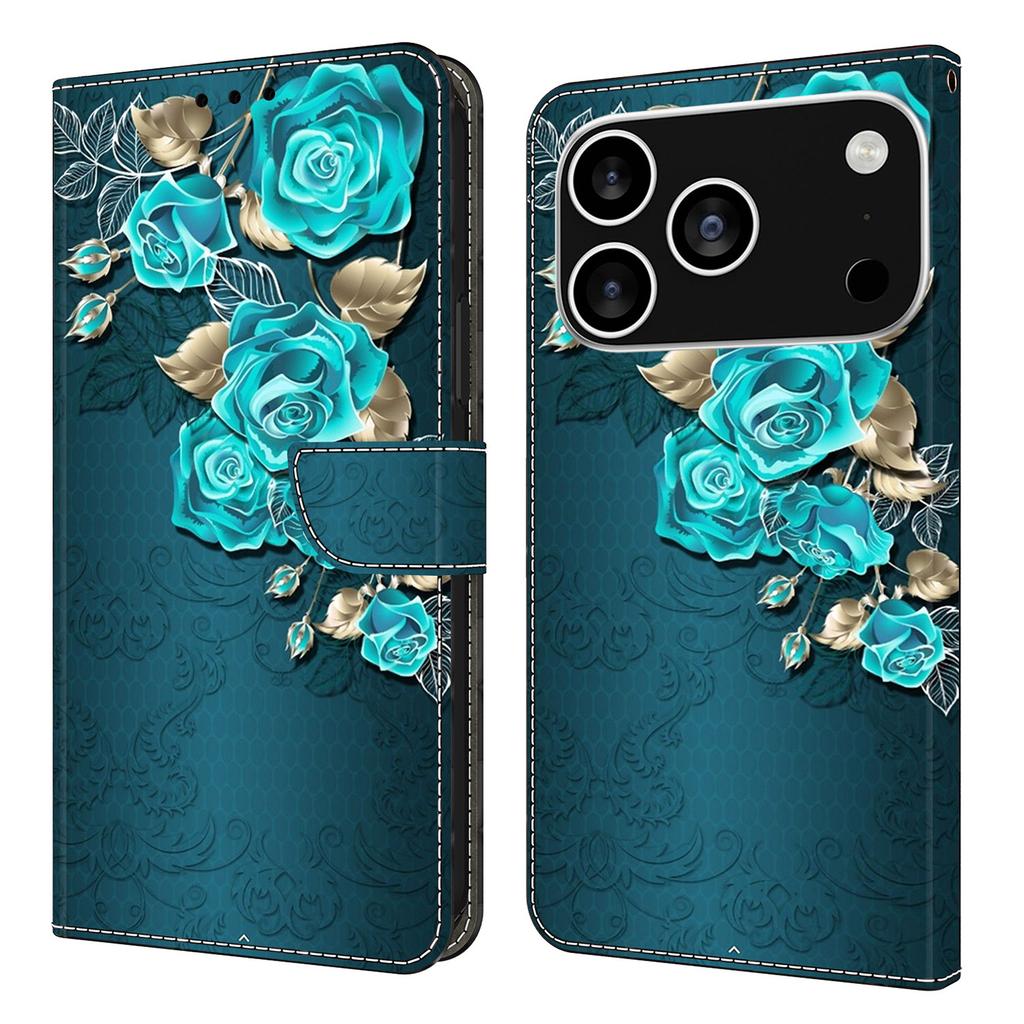 For iPhone 17 Pro Case Magnetic Clasp 3D Pattern Leather Wallet Phone Cover