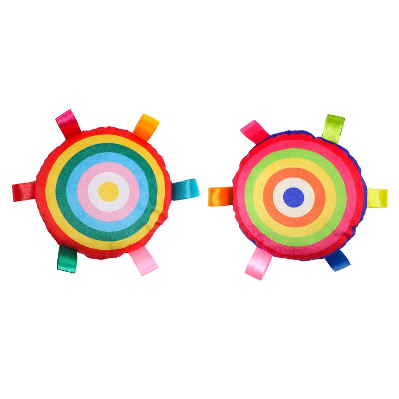 Pet Supplies Plush Frisbee with Bell Interactive Colorful Ribbon Dog Toy