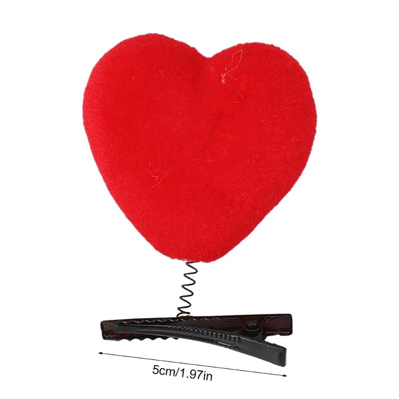 3D Love Heart Hair Pin Plush Hair Clip Valentines Day Barrettes 20Pcs Theme Event Holiday Party Hair Styling Accessories
