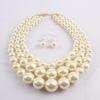 European and American exaggerated fashion imitation pearl short multi-layer collarbone chain, simple fashion necklace jewelry 6420