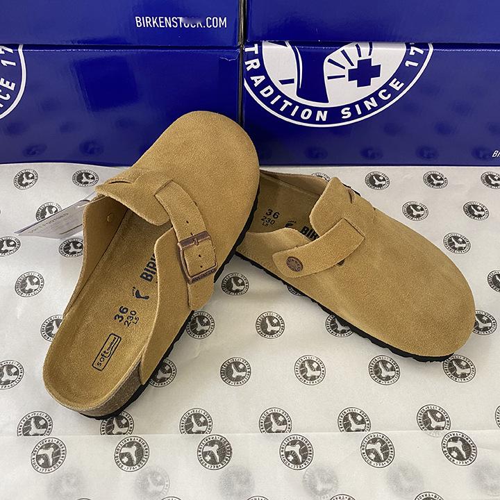 Unisex BK Pravá kůže Birkenstock Uzavřené Retro Mules s Korkovou Podrážkou – Pohodlné a Všestranné.