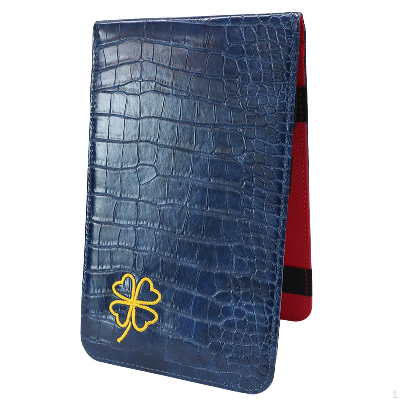 

Golf Scorecard Holder Score Cards Wallet with Elastic Bands Yardage Book Cover for Birthdays синій
