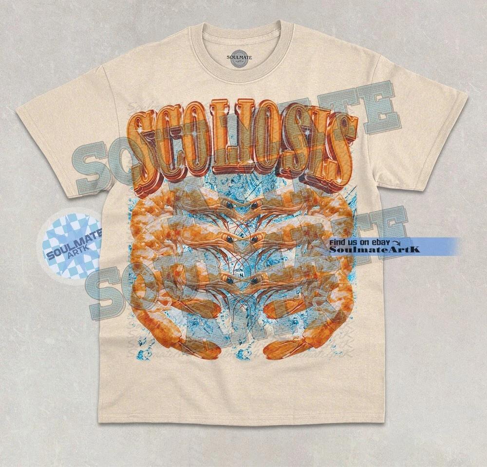 Scoliosis T-Shirt Funny Meme Bent Back Shrimp Lover Bootleg Graphic Unisex Shirt S