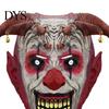Latex Devil Horn Mask Halloween Scary Horns Mask, with Bell Decor, Breathable Comfortable Environmentally Friendly Headgear, for Adult Cosplay