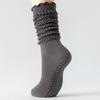 1 Pair Women Non Slip Yoga Socks High Elastic Slouch Crew Socks Silicone Grip Fitness Pilates Socks