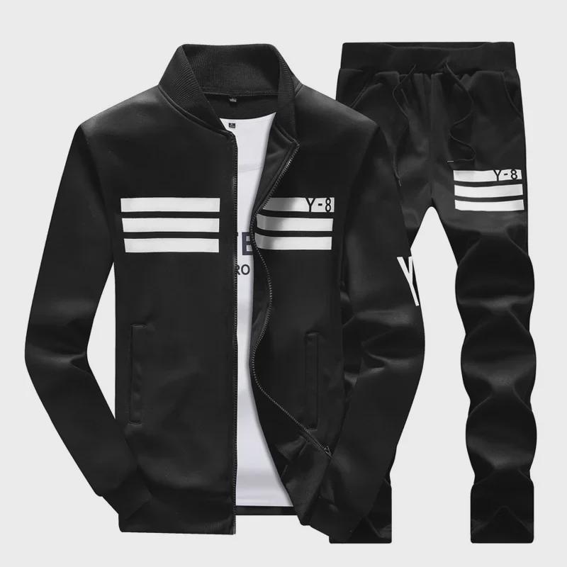 Męski wiosenno-jesienny młodzieżowy casualowy sportowy dres ze stylową kurtką