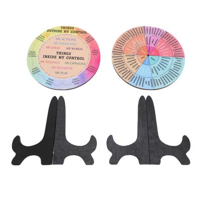 2pcs Feelings Wheel Desk Decor Emotion Wheel Chart for Bedrooms Living Rooms and Offices