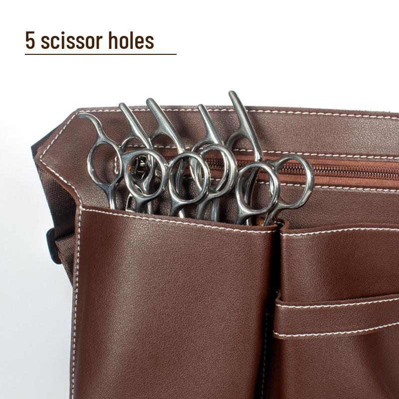 Leather Barber Crossbody & Waist Tool Bag for Scissors and Hairdressing Supplies