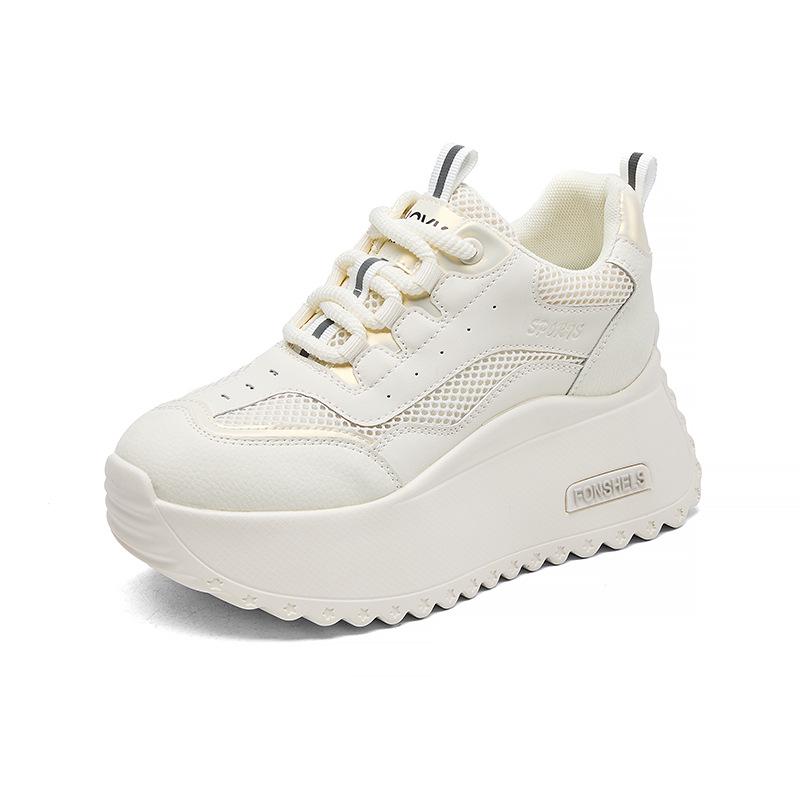 Spring/Summer 8cm Women's Platform Trainer – Versatile Sport Casual Dad Shoes